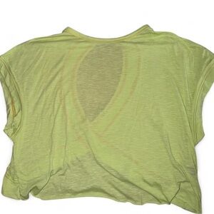 Neon green women's open back criss cross top